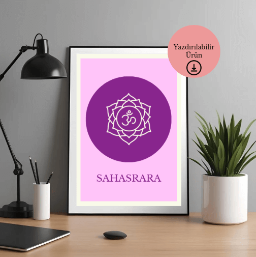 Taç Çakra - Sahasrara Poster - A4 Yazdırılabilir (Dijital) 3