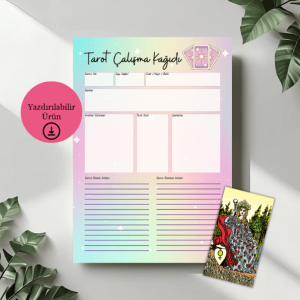 Tarot Çalışma Kağıdı 2- A4 Yazdırılabilir (Dijital) 1