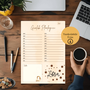 Terazi Burcu (Libra) Günlük A4 Yazdırılabilir (Dijital) Planlayıcı 1