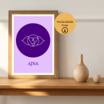Üçüncü Göz Çakra - Ajna Poster - A4 Yazdırılabilir (Dijital) 2