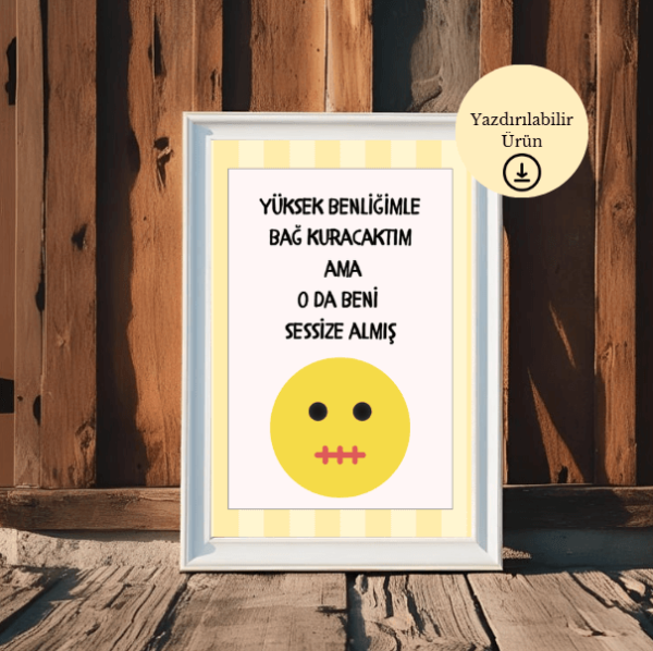 Yüksek Benliğimle Bağ Kuracaktım - Spiritüel Eğlenceli A4 Yazdırılabilir (Dijital) Poster 1