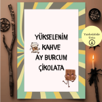 Yükselenim Kahve, Ay Burcum Çikolata - Spiritüel Eğlenceli A4 Yazdırılabilir (Dijital) Poster 2