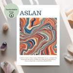 Aslan Burcu Cesaret ve Işıltı Temalı Poster - A4 Yazdırılabilir (Dijital) 2