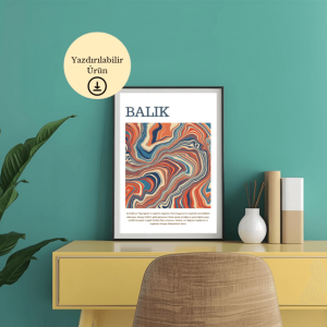 Balık Burcu Hayal Gücü ve Sezgi Temalı Poster - A4 Yazdırılabilir (Dijital)-1