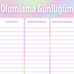 Genel Başlıklarla Olumlama Günlüğü - A4 Yazdırılabilir (Dijital) Günlük 3
