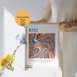 Koç Burcu Cesaret ve Liderlik Temalı Poster - A4 Yazdırılabilir (Dijital) 3