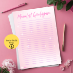 Pembe ve Yıldızlı Manifest Günlüğü - A4 Yazdırılabilir (Dijital) Günlük 1