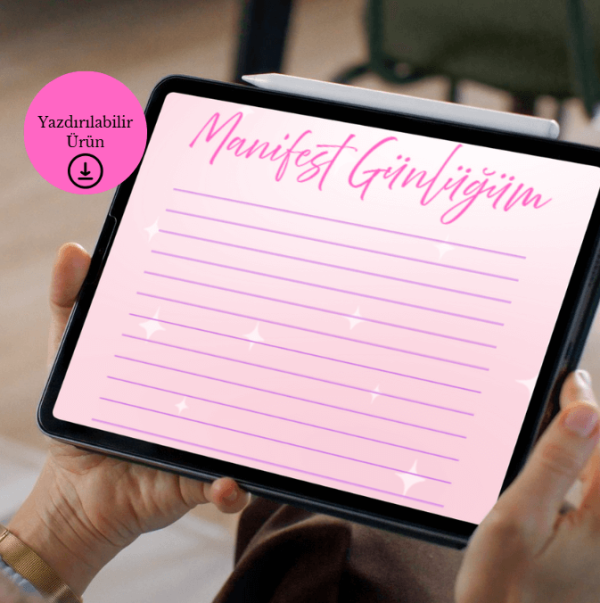 Pembe ve Yıldızlı Manifest Günlüğü - A4 Yazdırılabilir (Dijital) Günlük 2