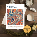 Terazi Burcu Denge ve Uyum Temalı Poster - A4 Yazdırılabilir (Dijital)-2