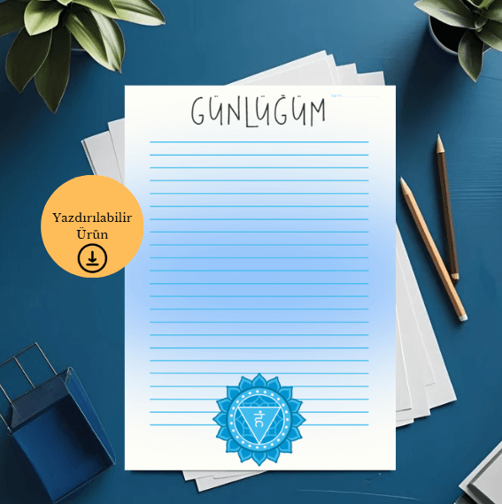 Boğaz Çakra Temalı Günlük - A4 Yazdırılabilir Günlük (Dijital) 1