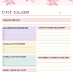 Çiçekli Tarot Günlüğü - A4 Yazdırılabilir (Dijital) Günlük 3