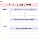 Dijital 3 Kart Tarot Günlüğü - A4 Yazdırılabilir Günlük 3