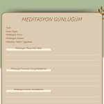 Dijital Meditasyon Günlüğü - A4 Yazdırılabilir Günlük 3