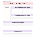 Dijital Tarot Günlüğü - A4 Yazdırılabilir Günlük 3
