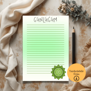 Kalp Çakra Temalı Günlük - A4 Yazdırılabilir Günlük (Dijital) 1