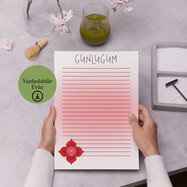 Kök Çakra Temalı Günlük - A4 Yazdırılabilir Günlük (Dijital) 3