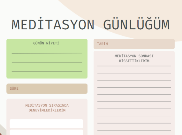Soft Dijital Meditasyon Günlüğü - A4 Yazdırılabilir Günlük 3Soft Dijital Meditasyon Günlüğü - A4 Yazdırılabilir Günlük 3