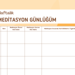 Turuncu Tonlarında Haftalık Meditasyon Günlüğü - A4 Yazdırılabilir (Dijital) Günlük 3