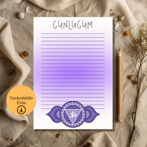 Üçüncü Göz Çakra Temalı Günlük - A4 Yazdırılabilir Günlük (Dijital) 1