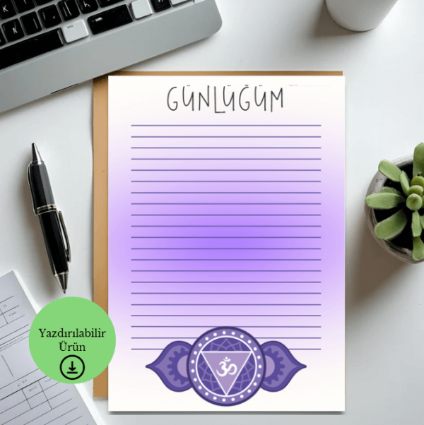 Üçüncü Göz Çakra Temalı Günlük - A4 Yazdırılabilir Günlük (Dijital) 3
