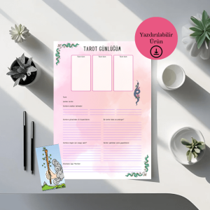 Yılan Detaylı 3 Kart Tarot Günlüğü - A4 Yazdırılabilir (Dijital) Günlük 4