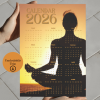 2026 Meditasyon Temalı Takvim – A4 Yazdırılabilir Sayfa (Dijital)