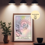 Tarot Ace of Pentacles (Tılsım Ası) İlhamlı Poster - A4 Yazdırılabilir Sayfa (Dijital) 1