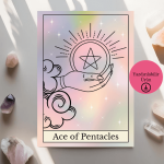 Tarot Ace of Pentacles (Tılsım Ası) İlhamlı Poster - A4 Yazdırılabilir Sayfa (Dijital) 2