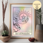Tarot Ace of Pentacles (Tılsım Ası) İlhamlı Poster - A4 Yazdırılabilir Sayfa (Dijital) 3