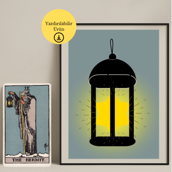 Tarot The Hermit (Ermiş) İlhamlı Poster - A4 Yazdırılabilir Sayfa (Dijital) 1