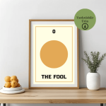 The Fool (Joker-Deli) Tarot Poster - A4 Yazdırılabilir Sayfa (Dijital) 1
