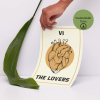 The Lovers (Aşıklar) Tarot Poster – A4 Yazdırılabilir Sayfa (Dijital)