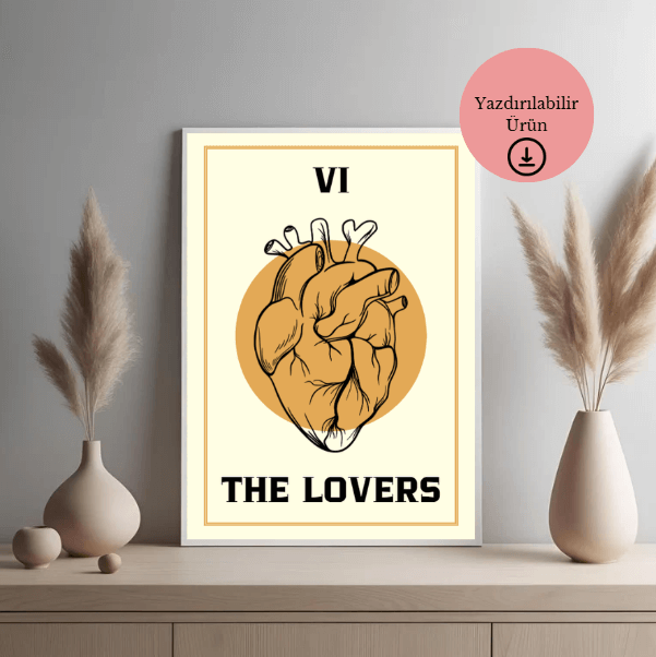 The Lovers (Aşıklar) Tarot Poster - A4 Yazdırılabilir Sayfa (Dijital) 3