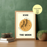 The Moon (Ay) Tarot Poster - A4 Yazdırılabilir Sayfa (Dijital) 1