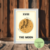 The Moon (Ay) Tarot Poster – A4 Yazdırılabilir Sayfa (Dijital)