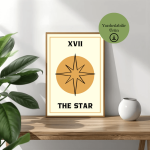 The Star (Yıldız) Tarot Poster - A4 Yazdırılabilir Sayfa (Dijital) 1