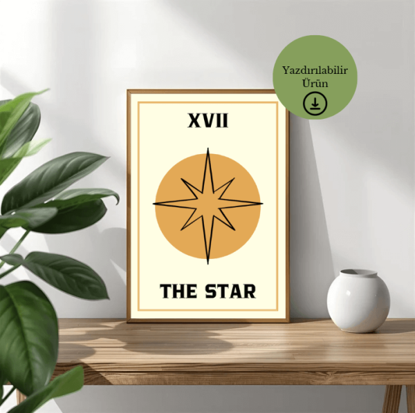The Star (Yıldız) Tarot Poster - A4 Yazdırılabilir Sayfa (Dijital) 1