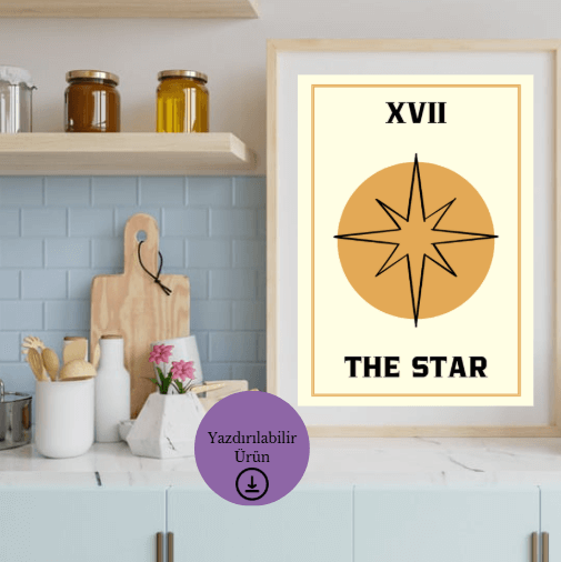The Star (Yıldız) Tarot Poster - A4 Yazdırılabilir Sayfa (Dijital) 3