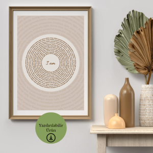 I AM Olumlama Temalı Dijital Poster - A4 Yazdırılabilir Sayfa 1