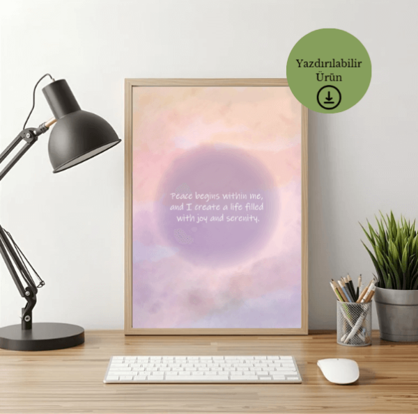 Inner Peace Olumlama Temalı Dijital Poster - A4 Yazdırılabilir Sayfa 3
