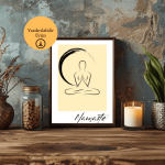 Namaste Meditasyon Temalı Dijital Poster - A4 Yazdırılabilir Sayfa 1