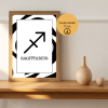 Siyah Beyaz Yay Burcu Poster – A4 Yazdırılabilir Sayfa (Dijital)