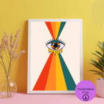 Spiritüel Göz ve Psikedelik Temalı Dijital Poster - A4 Yazdırılabilir Sayfa 3