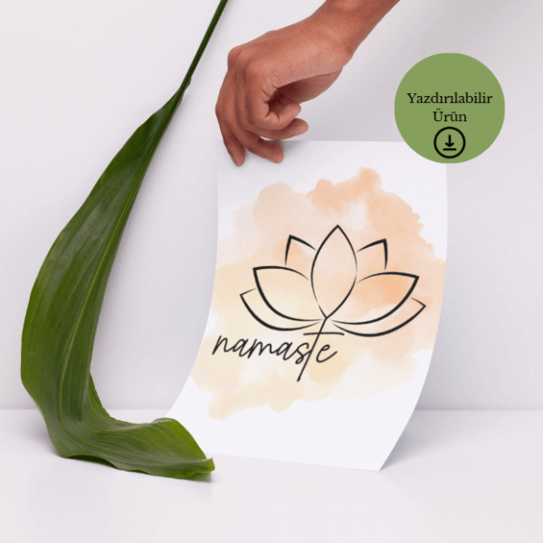 Lotus Çiçeği ve Namaste Temalı Dijital Poster - A4 Yazdırılabilir Sayfa 2
