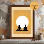 Meditasyon Temalı Soyut Silüet Dijital Poster - A4 Yazdırılabilir Sayfa 3