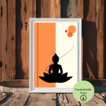 Minimalist Buddha Figürlü Spiritüel Dijital Poster - A4 Yazdırılabilir Sayfa 1