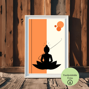 Minimalist Buddha Figürlü Spiritüel Dijital Poster - A4 Yazdırılabilir Sayfa 1
