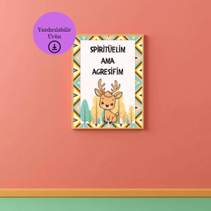 “Spiritüelim ama Agresifim” - Eğlenceli A4 Yazdırılabilir (Dijital) Poster 1