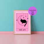 “THE CAT” Tarot İlhamlı Dijital Poster - A4 Yazdırılabilir Poster 3