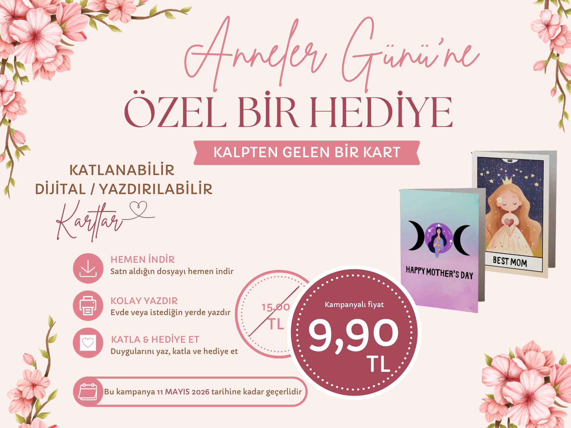 Anneler Günü Kutlama Kartı